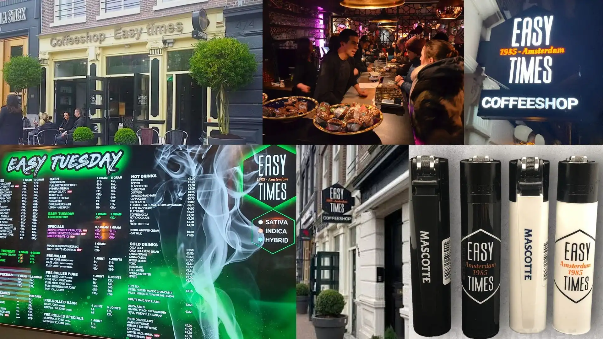 Coffeeshop Easy Times Amsterdam: modern interieur van een cannabiscoffeeshop