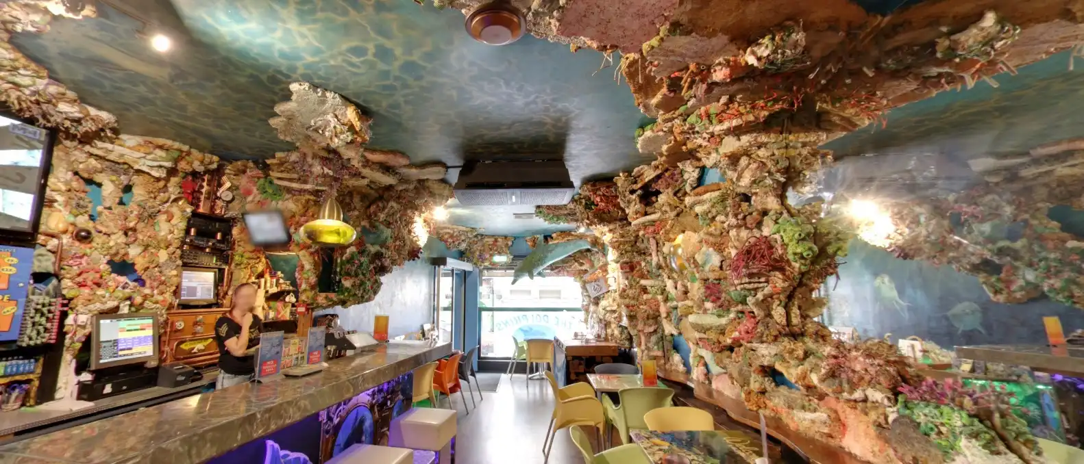 Een kijkje in The Dolphins Coffeeshop in Amsterdam – Interieur met onderwaterthema en een ontspannen sfeer