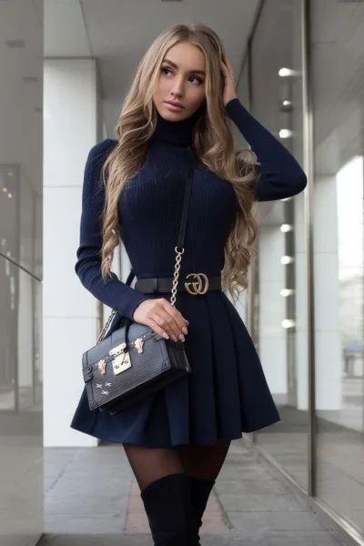 Vivianna blonde escort Amsterdam elegant outfit city style