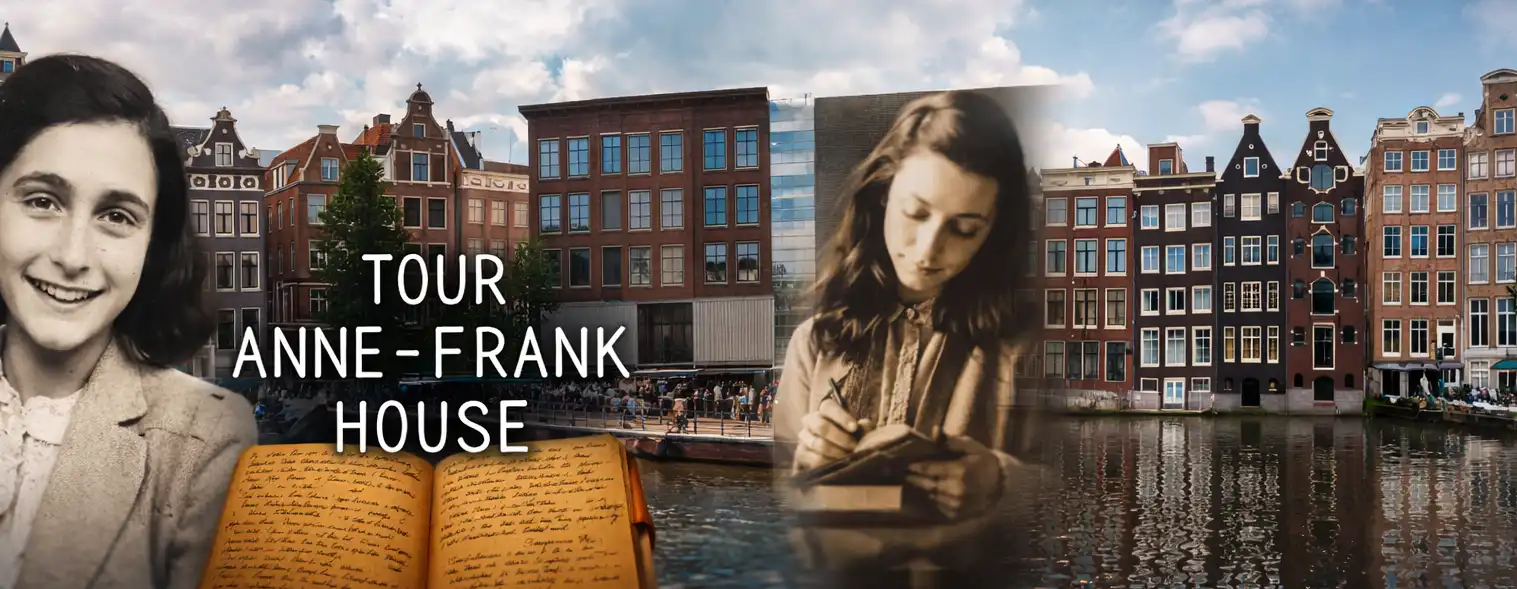 Het Anne Frank Huis in Amsterdam, gelegen aan de historische Prinsengracht