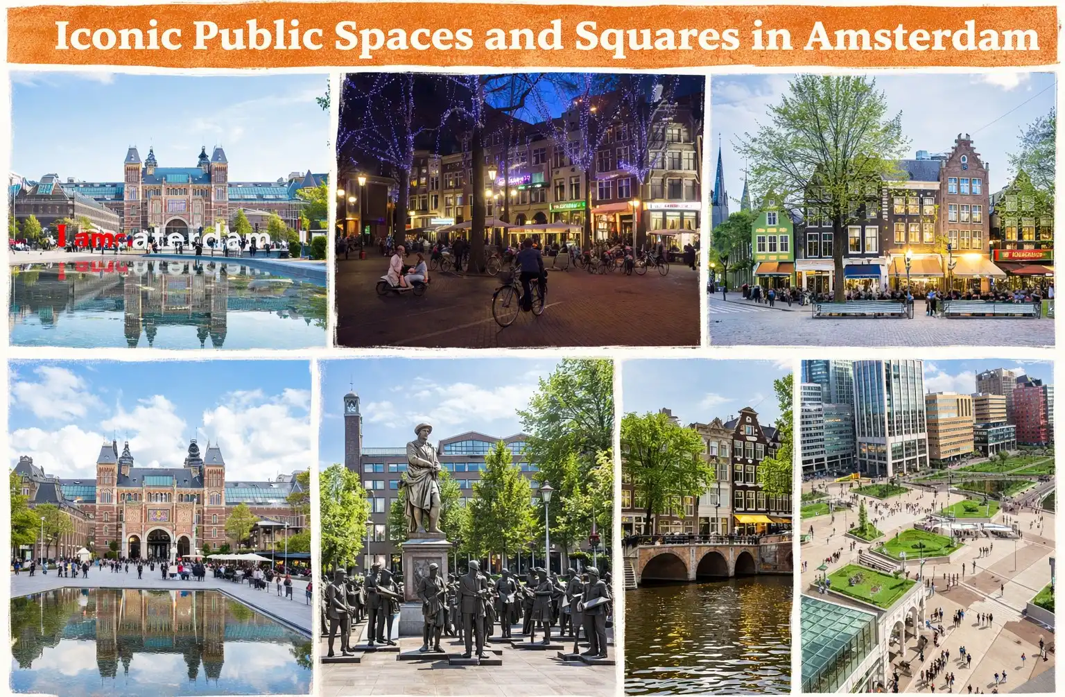 De levendige pleinen en openbare ruimtes van Amsterdam
