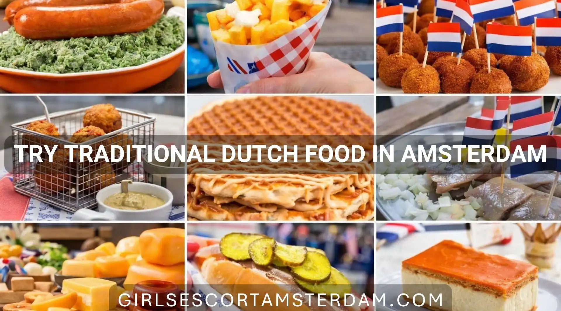 Traditionele Nederlandse gerechten in Amsterdam, waaronder stroopwafels en Nederlandse straatsnacks