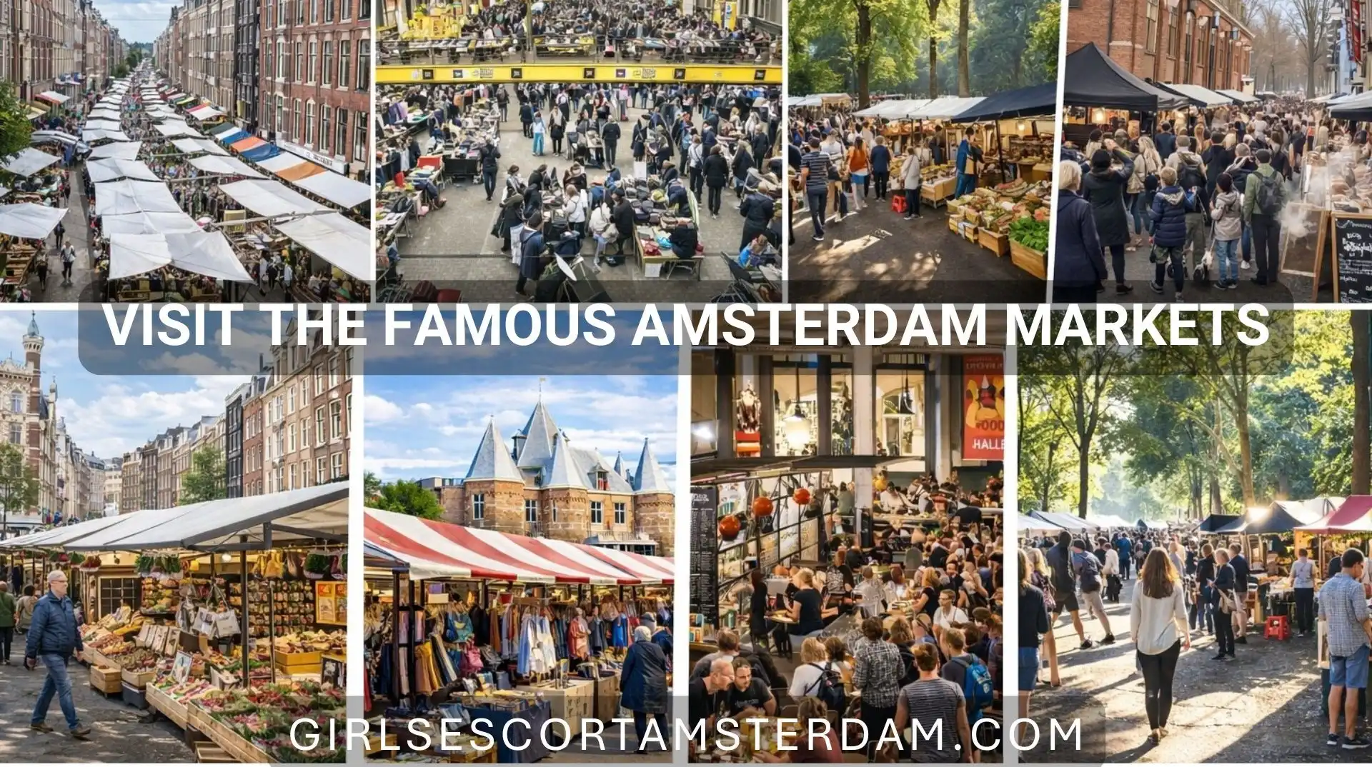 Bezoekers die de beroemde straatmarkt in Amsterdam verkennen